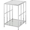 HomeStock Belmont Glass End Table with Sleek Frame and Smooth Clear Surface, Contemporary Accent Side Table for Modern Living Room or Office - 2 of 4