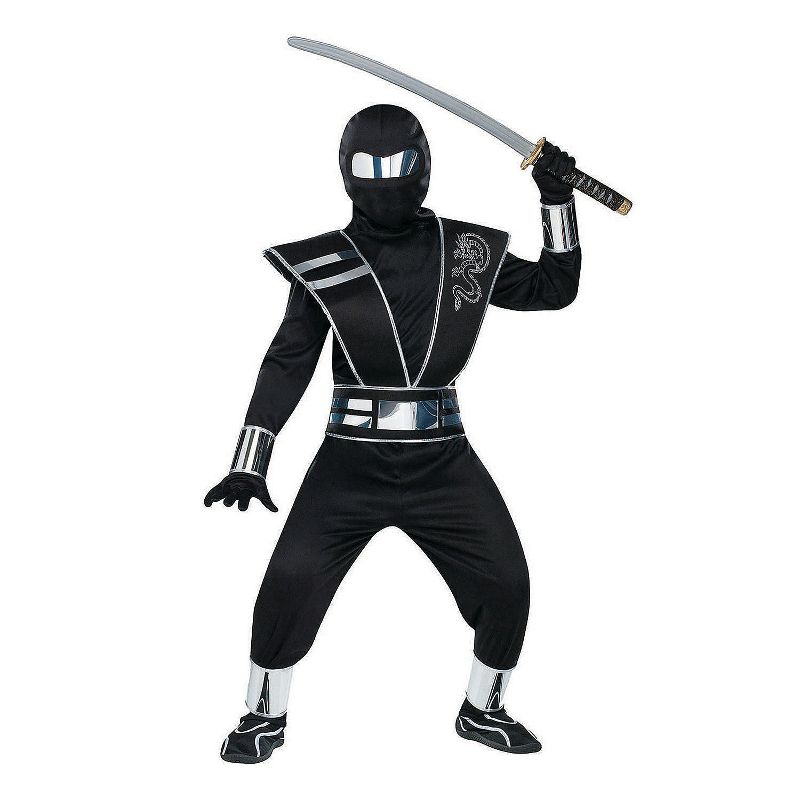 Fun World Boys' Silver Mirror Ninja Costume, 1 of 2