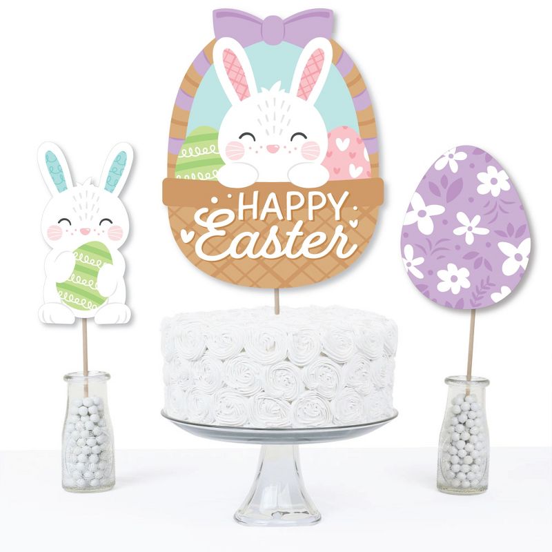 Big Dot of Happiness Spring Easter Bunny - Happy Easter Party Centerpiece Sticks - Table Toppers - Set of 15, 3 of 8