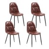 Dining Chair Set,Faux Leather Dining Chairs With Metal Legs And High Back,Kitchen Chairs,Armless Chairs For Dining Room-Cuddlewood - 3 of 4