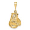 Black Bow Jewelry 14k Yellow Gold Satin and Diamond Cut Boxing Glove Pendant - 3 of 4