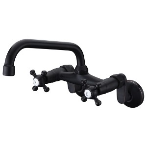 Sumerain Wall Mount Sink Faucet,Oil Rubbed Bronze Finish, 3" to 9" Adjustable Spread with Two Handle - 1 of 4