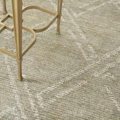 Green Ivory Hand-Tufted Geometric Diamond Area Rug 3'9" x 5'9"