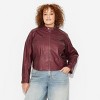 Women's Faux Leather Fitted Moto Jacket - Wild Fable™ - 2 of 3