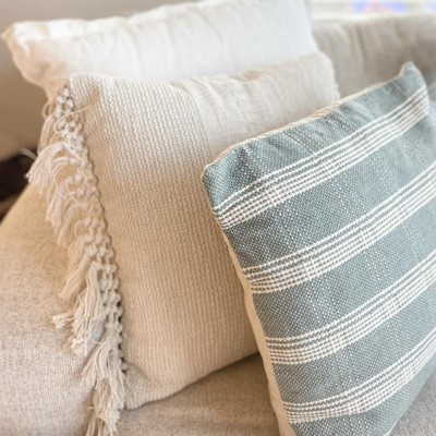 Oversized Textural Woven Lumbar Throw Pillow Cream - Threshold™ : Target