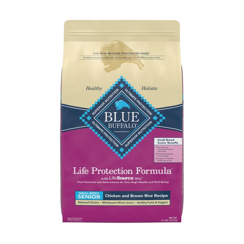 Blue Buffalo Life Protection Formula Natural Senior Small Breed Dry Dog Food with Chicken and Brown Rice, 1 of 16