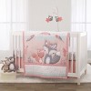 Little Love by NoJo Desert Flower - Feathers and Ferns Pink, Grey and Aqua Fitted Crib Sheet - 2 of 2