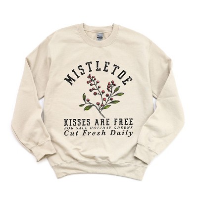 Simply Sage Market Women's Graphic Sweatshirt Mistletoe Kisses Are Free