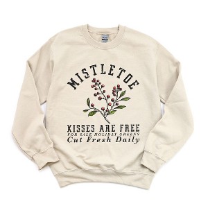 Simply Sage Market Women's Graphic Sweatshirt Mistletoe Kisses Are Free - 1 of 4