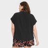 Women's Woven Short Sleeve V-Neck Shirt - A New Day™ - 2 of 3