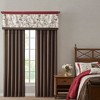 Elegant Floral Embroidered Window Valance, All Season Textured Light Filtering Curtain fits Various Room Decor, Red, 50x18" - 3 of 3
