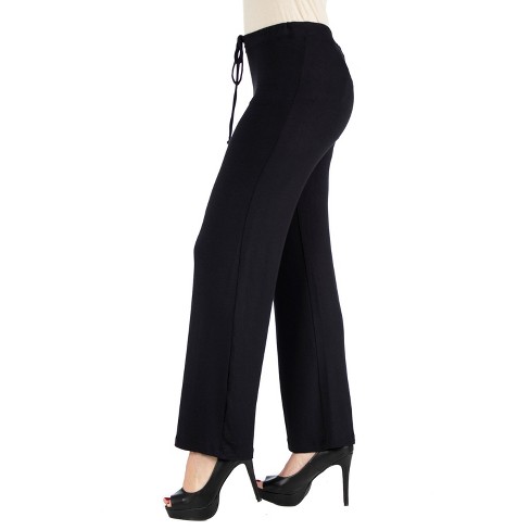 Womens Comfortable Drawstring Lounge Pants-Black-1X