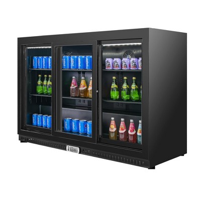VITLIFE Back Bar Cooler with 3 Sliding Glass Doors, Counter-Height Beverage Refrigerator, 11.6 Cu.Ft., Commercial Fridge w/ LED Lighting & Soft Close
