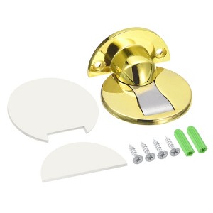 Unique Bargains Zinc Alloy Magnetic Door Stopper with Self Adhesive and Screw Mount 2 Pcs - 1 of 4