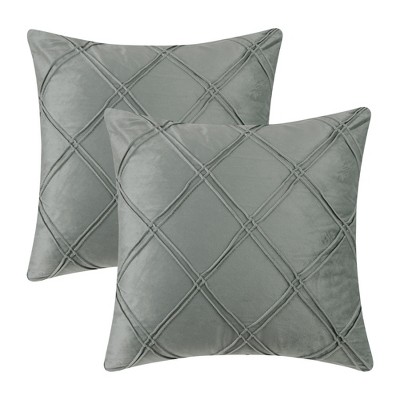 Unique Bargains Luxury Sofa Decorative Solid Diamond Pinch Pleated Throw Pillow Covers 2 Pcs