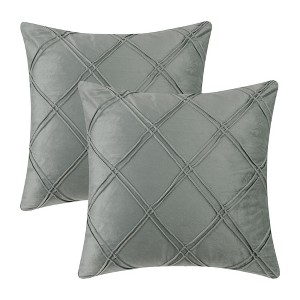 Unique Bargains Luxury Sofa Decorative Solid Diamond Pinch Pleated Throw Pillow Covers 2 Pcs - 1 of 4