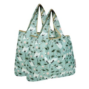 Wrapables Medium Foldable Tote Nylon Reusable Grocery Bags, Set of 2 - 1 of 4