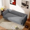 71 in. Wide Square Arm Velvet Mid-Century Square Sofa with Channel Tufted 3-Seater Couch - Morden Fort - 2 of 4