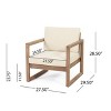 PAGED Wood Patio Dining Chairs Patio Chairs with Waterproof Thick Cushion Deep Seating for Garden, Patio, Lawn - 2 of 4
