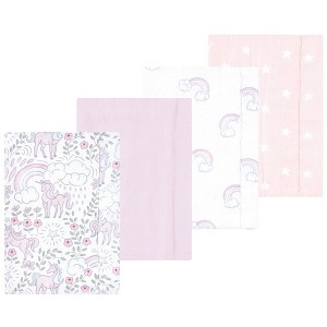 Luvable Friends Hudson Baby Flannel Burp Cloths 4pk Set - 1 of 2