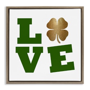 Stupell Industries St Patrick's Day Clover Love Floating Frame Canvas Art - 1 of 4