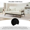 JUJABU 59" Modern Loveseat Sofa with USB Charging Ports and Unique Cylindrical Armrests for Living Room - 4 of 4