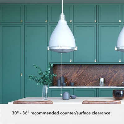 Hunter Fans 16.125" Bluff View Ceiling Light Fresh White Finish - Retro Industrial Pendant for Indoor Spaces