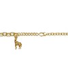Guili 14K Yellow Gold Plated Sterling Silver with Fancy Cubic Zirconia Giraffe Dangle Charm Bracelet, Elegant Design for Every Occasion - 2 of 3