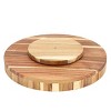 MegaChef 13 Inch Acacia Wood Lazy Susan Tray - 2 of 4
