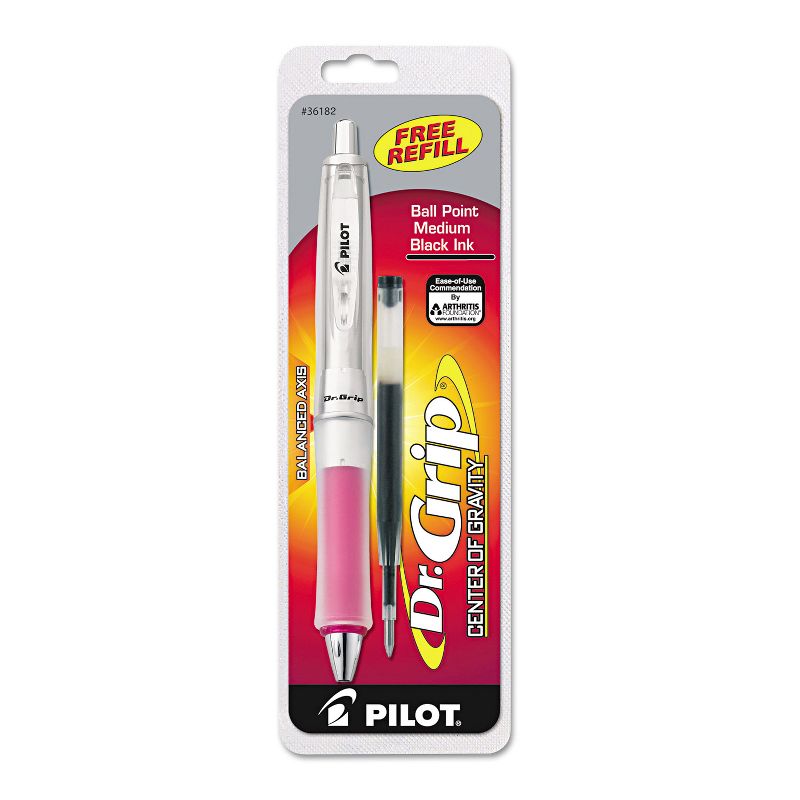 Pilot Dr. Grip Center of Gravity Retractable Ball Point Pen Pink Grip/Black Ink 1mm 36182, 2 of 5