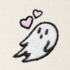 Dalix Heartly Ghost Embroidery Relaxed Hoodie Soft Fleece Sweatshirt Drawcord Fit Lounge Womens - 2 of 4