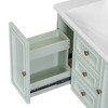 NicBex 30" Bathroom Storage Cabinet with Sink, Floating Mounted Bathroom Vanity, 1 Cabinet Door, 1 Two-Tier Drawer and 2 Drawers for Bathroom, Green - 2 of 4