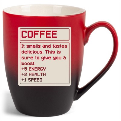 100 North Video Game 10 Ounce Red and Black Two Toned Ombre, Comfortably Fits Your Hands, Ceramic Tea Coffee Cup Mug, Coffee. It Smells and Tastes