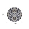 Black Ivory And Gray Floral Medallion Washable Indoor Outdoor Area Rug - 3 of 4