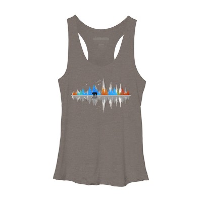 Women's Design By Humans Sounds of Nature Color Tree Notes By NomAdartStudio Racerback Tank Top