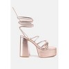 Anvil Metallic Block Heeled Lace Up Women Sandals - 2 of 4