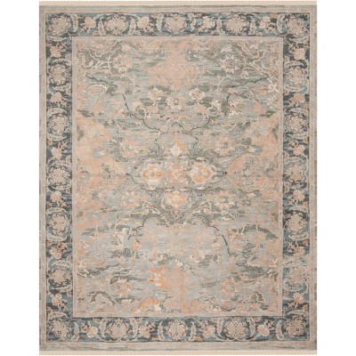 Gray and Beige Hand-Knotted Wool 8' x 10' Rug