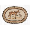 Earth Rugs Oval Patch Tread – 20"x30" Braided Jute Rug with Horse Silhouette Design, Rustic Western Accent for Entry or Kitchen - 2 of 3