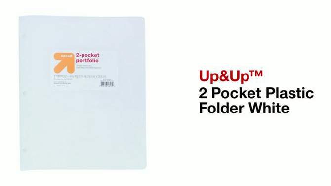 2 Pocket Plastic Folder White - up &#38; up&#8482;, 2 of 5, play video