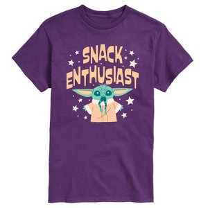 Men's - Star Wars - The Mandalorian Snack Enthusiast Grogu Short Sleeve Graphic T-Shirt - 1 of 4