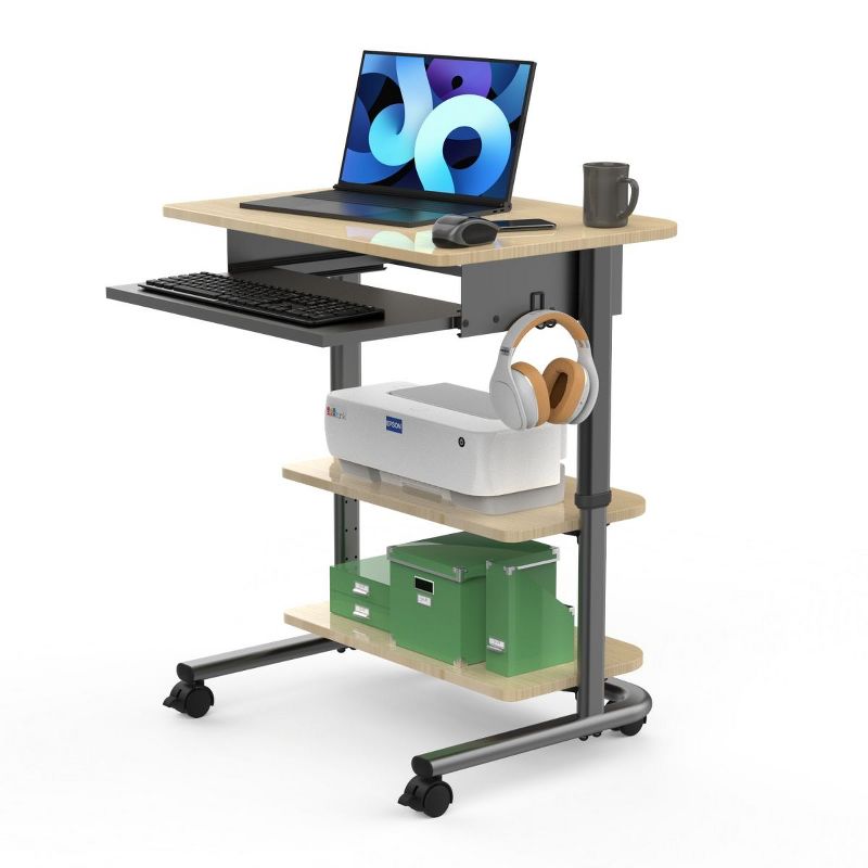 Stand Up Desk Store Adjustable Height Mobile Workstation with Retractable Keyboard Tray (29” Wide), 1 of 5
