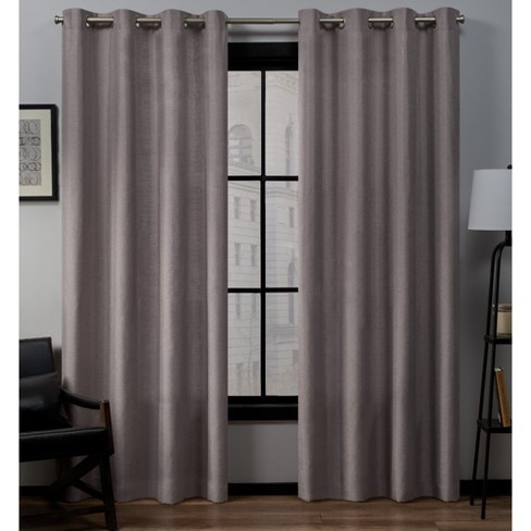 54 X108 Loha Linen Grommet Top Window Curtain Panel Pair Dusty
