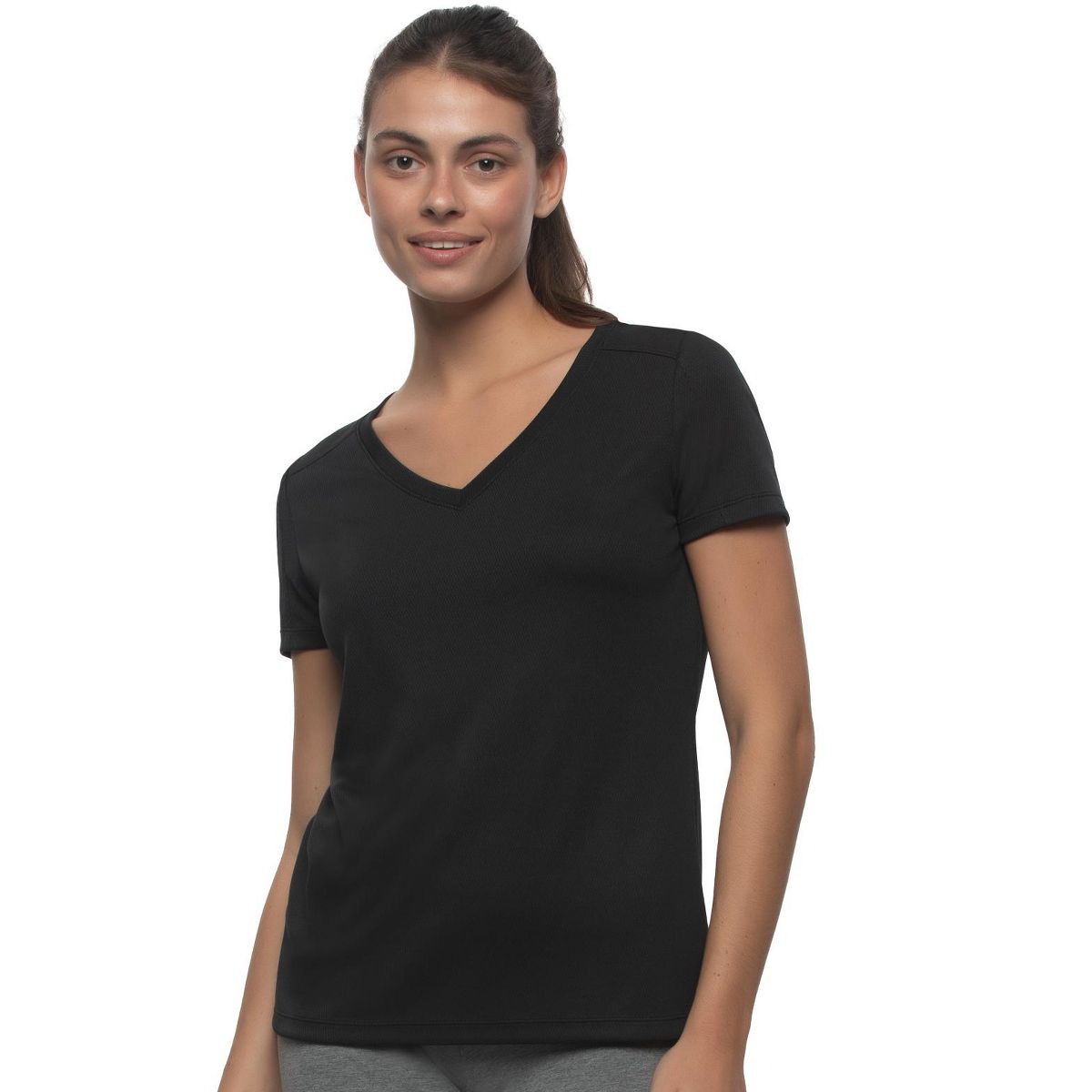 Women's Turbo Dry V-Neck Short Sleeve Tee - Moisture-Wicking, Breathable, Lightweight Mesh - Felina