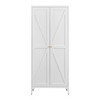 Homy Casa Metal Storage Cabinet with Double Doors, Freestanding Wardrobe for Bedroom or Entryway - 4 of 4