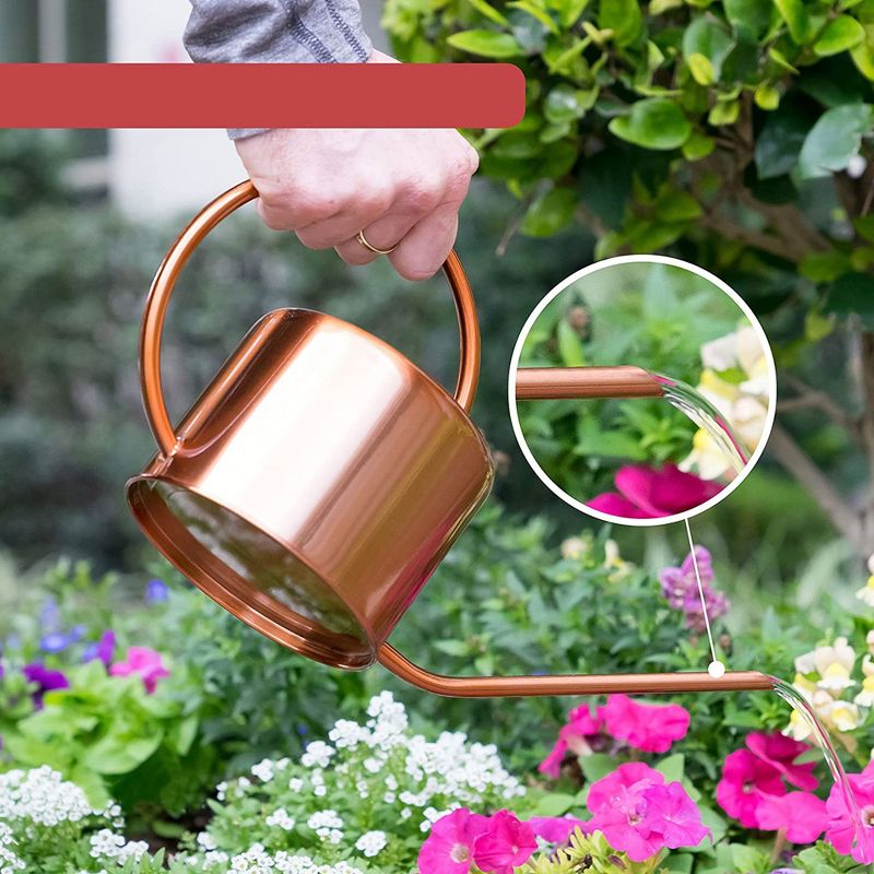 Homarden 30oz Copper Metal Watering Can with Long Spout - Perfect for Plants Indoors & Outdoors, 4 of 5