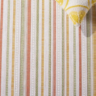 Beige & Rust Yellow Easy-Care Rectangular Indoor/Outdoor Rug 8' x 10'