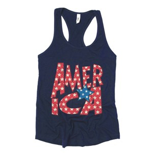 Simply Sage Market America Bold Stars Racerback Tank - L - Navy - 1 of 3