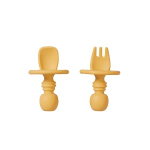 SARO “Nordic” Training Utensil Set: Silicone Ergonomic Spoon & Fork for Baby-Led Weaning & Self-Feeding | Anti-Choke Design - 1 of 4