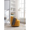 Yellow Teddy Fabric Swivel Armchair Bucket Chair with Black Powder Coating - 2 of 4