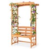 Patio Garden Arbor with Pergola Bench 2 Trellises for Climbing Plants Vines Grapes - 2 of 4